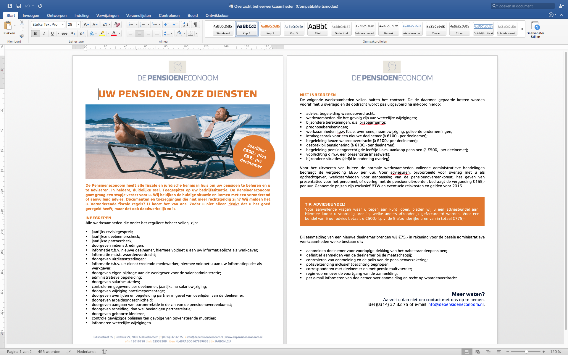 151131_pensioeneconoom_wordsjabloon_beheersovereenkomst_overzicht_werkzaamheden